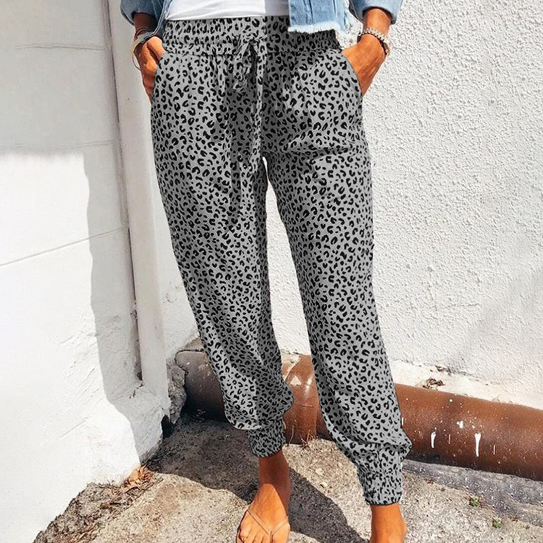 Bequeme Damen-Hose – lässiges Leopardenmuster, Polyester, für Freizeitaktivitäten 6