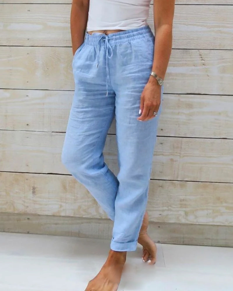 Bequeme Damen-Leinenhose – elastisch, hochwertig, für vielseitige Anlässe 2
