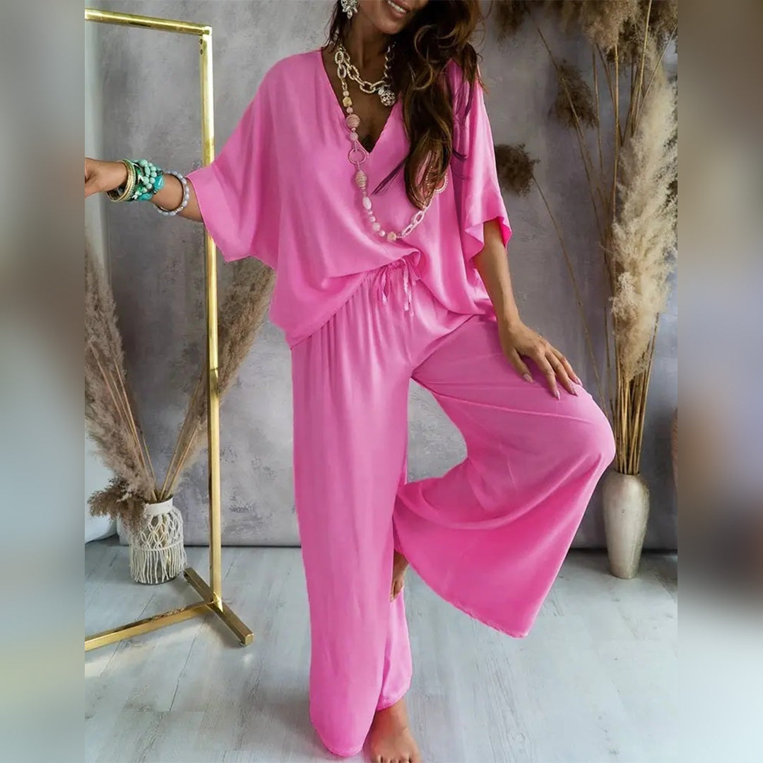 Bequeme Damen Casual-Set – oversized Oberteil und Hose, atmungsaktives Polyester, für entspannte Tage 4
