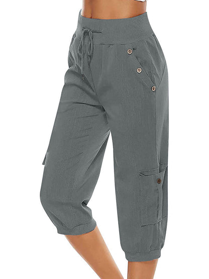 Bequeme Damen Freizeithose – elastische Bündchen, 100% Baumwolle, für Alltag und Sport 0
