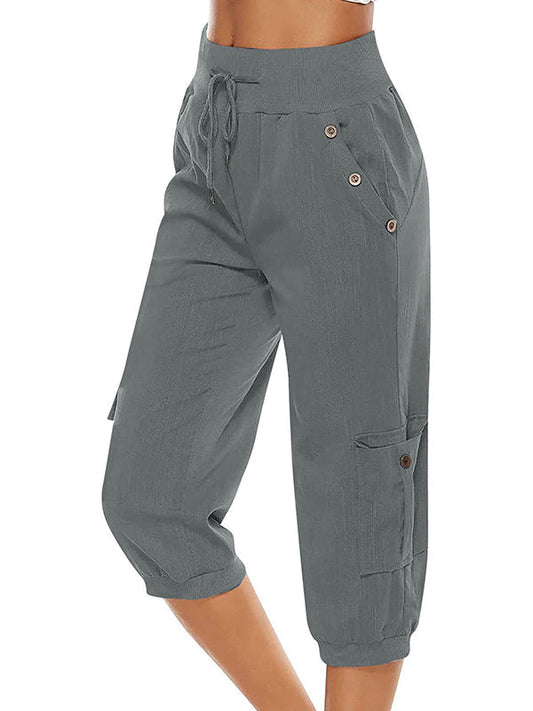 Bequeme Damen Freizeithose – elastische Bündchen, 100% Baumwolle, für Alltag und Sport 0