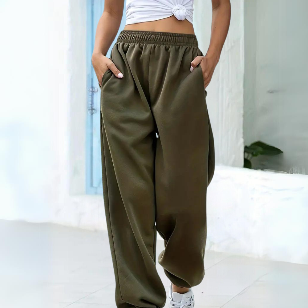 Bequeme Damen Jogginghose – hohe Taille, elastisches Material, für Freizeit und Sport 4