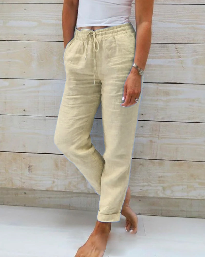Bequeme Damen Leinenhose – elastisch, hochwertig, für jeden Anlass 3