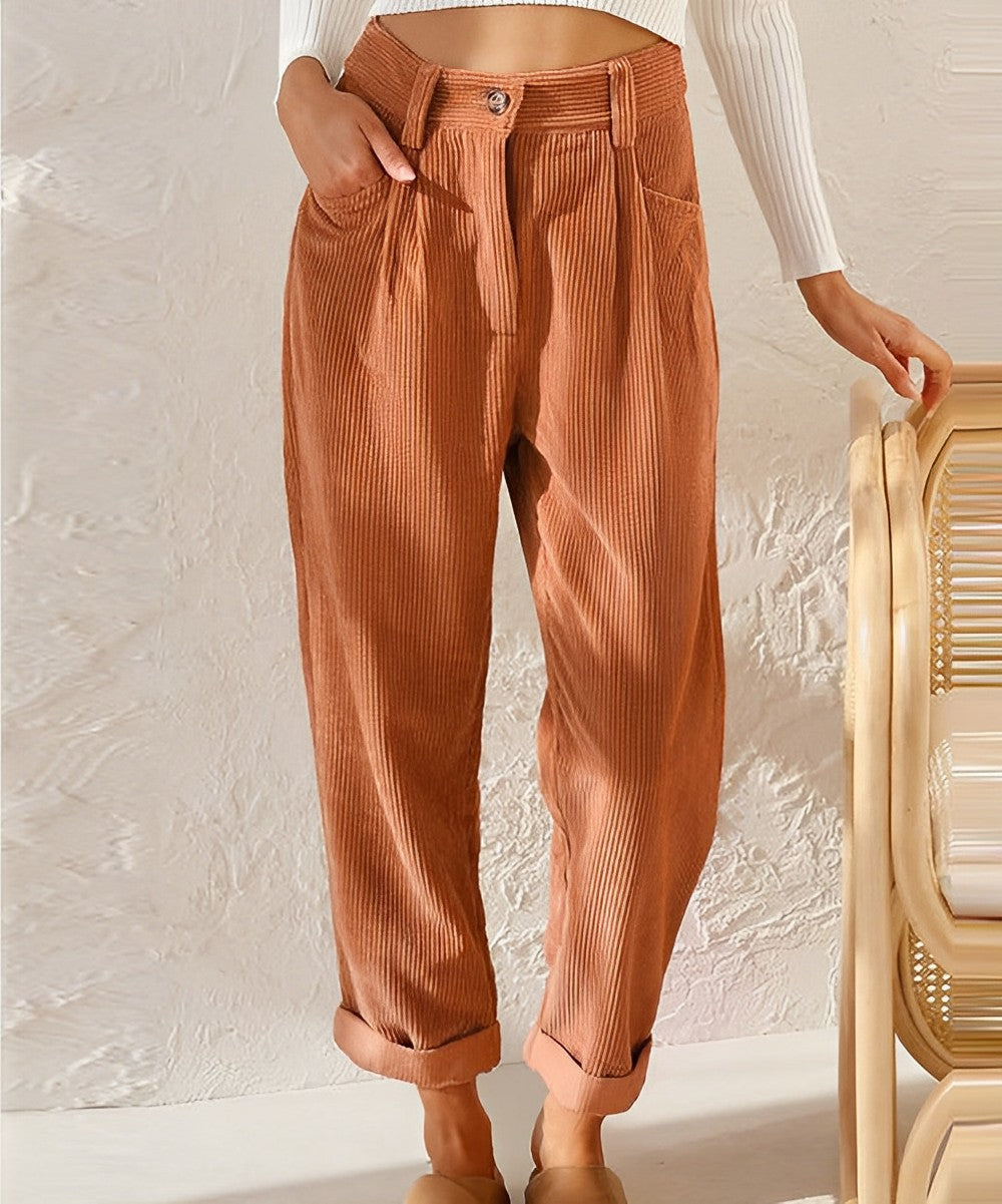 Bequeme Damen Stoffhose – gerade geschnitten, luftdurchlässig, für Alltag und Freizeit 0