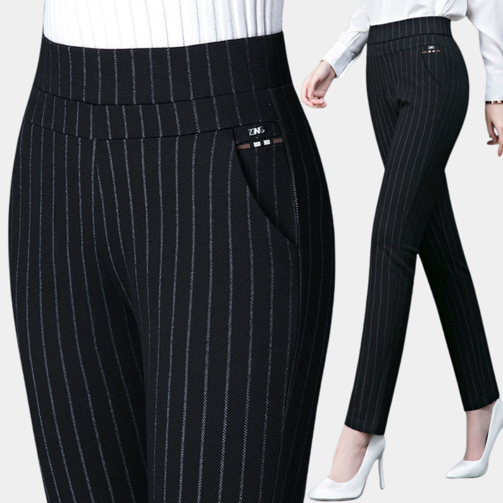 Bequeme Damen Stoffhose – hohe Taille, Stretchmaterial, für Freizeit und Büro 4