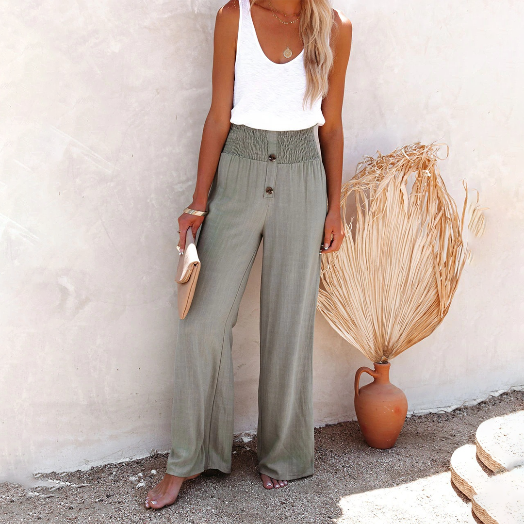 Bequeme Damenhose – hohe Taille, Polyester, für jeden Anlass 0