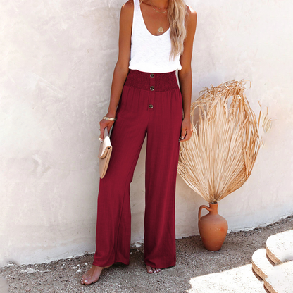 Bequeme Damenhose – hohe Taille, Polyester, für jeden Anlass 5
