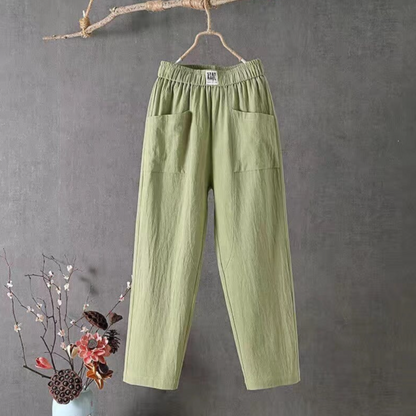 Bequeme Damenhose – lässiger Schnitt, Baumwolle, für den Alltag 0