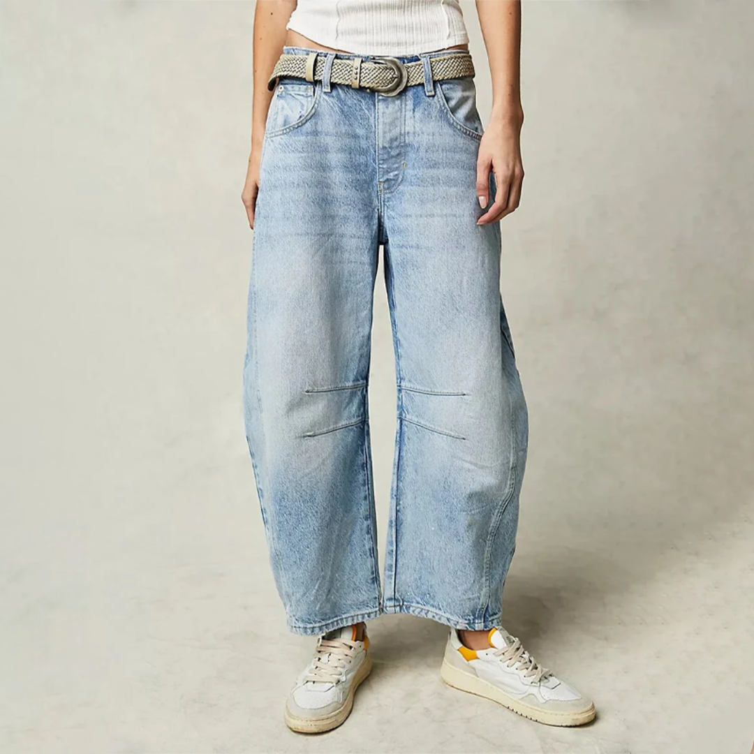 Bequeme & lässige Damenjeans – weit geschnitten, Denim, für den Alltag 0