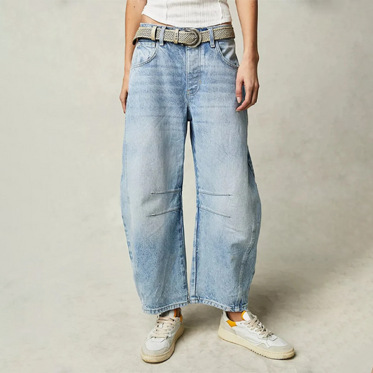 Bequeme & lässige Damenjeans – weit geschnitten, Denim, für den Alltag 0