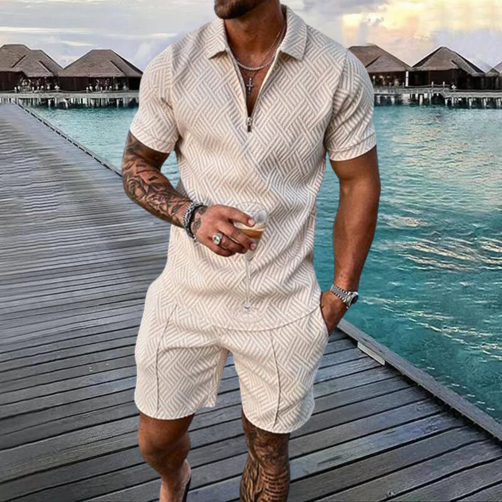 Bequeme und stilvolle Herren Sommer Outfit – Vintage Design, hochwertige Stoffe, für Freizeit 0