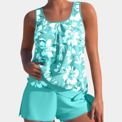 Bequemer Damen Tankini – ärmellos mit bezauberndem Print, hochwertiger Stoff, für den Sommer 2