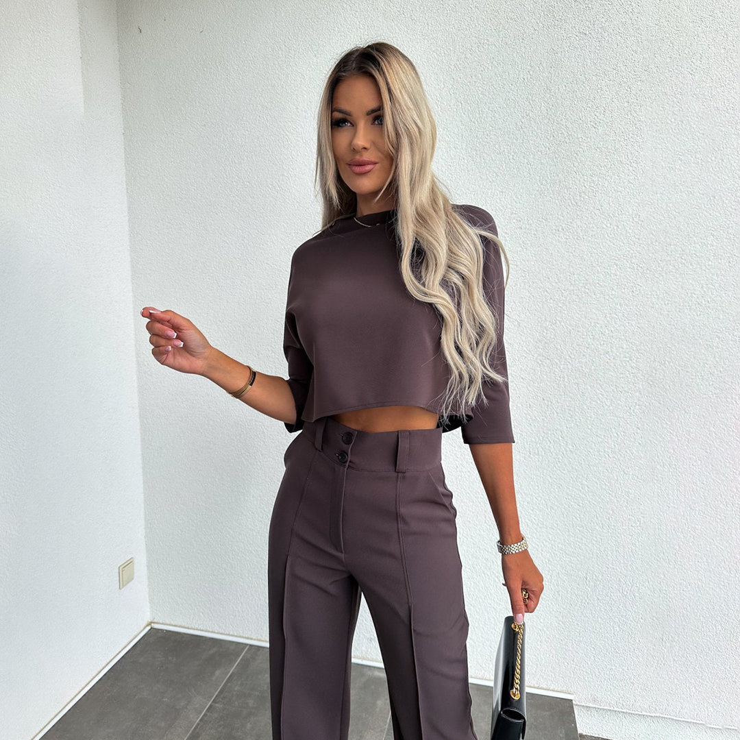 Bequemer Damen Zweiteiler – schlichte Eleganz, Polyester, für Herbsttage 4