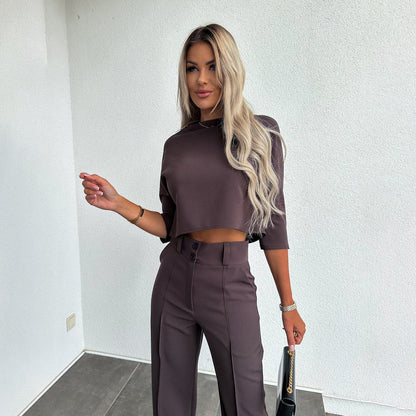 Bequemer Damen Zweiteiler – schlichte Eleganz, Polyester, für Herbsttage 4
