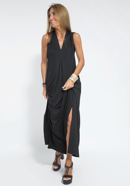 Elegant Women's Maxi Dress Set with Fluid Jacket for Formal and Casual Occasions, Soft Lightweight Fabric, Long Length-2