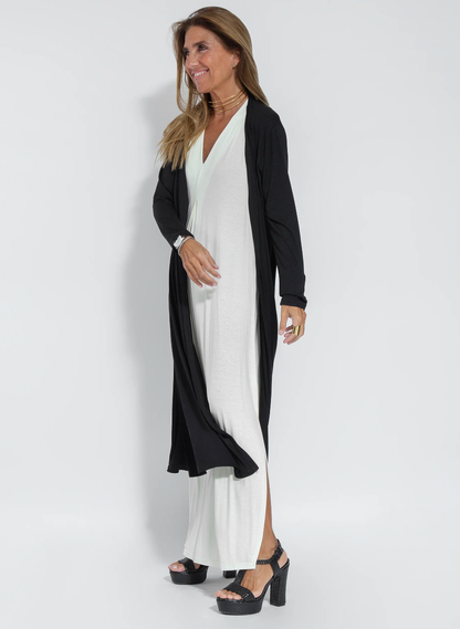 Elegant Women's Maxi Dress Set with Fluid Jacket for Formal and Casual Occasions, Soft Lightweight Fabric, Long Length-5