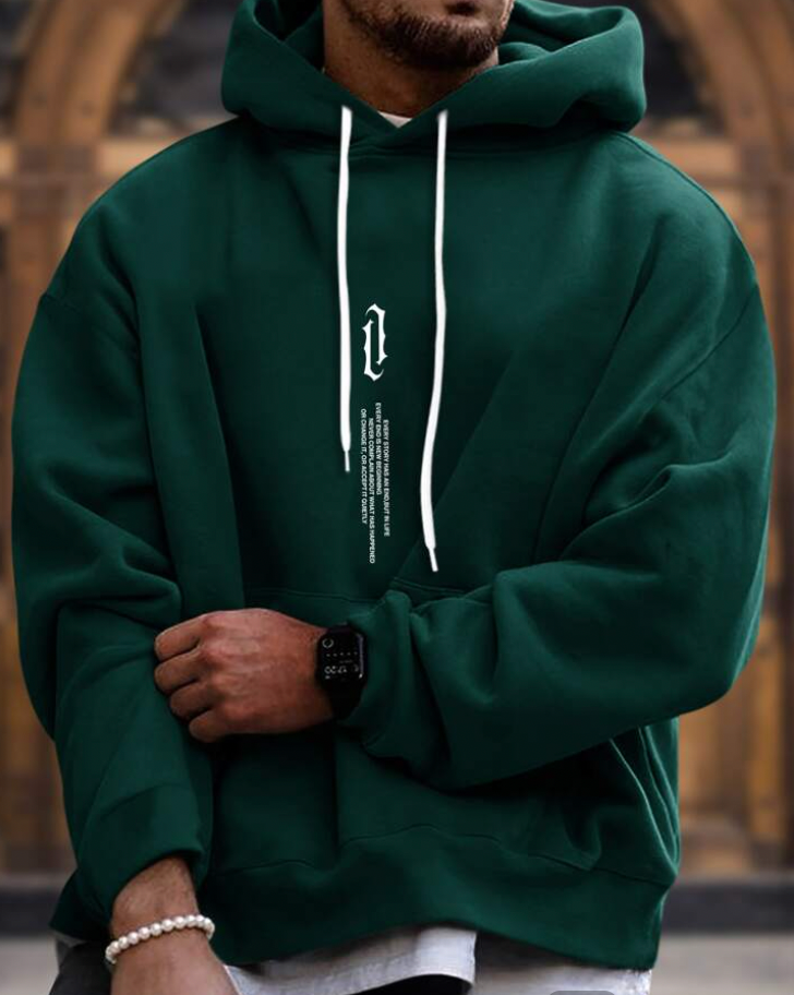 Cozy Oversized Men’s Hoodie - Relaxed Cut, Cotton Blend