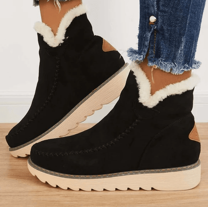 Women’s Insulating Winter Boots - Ankle Suede, Fleece Lined
