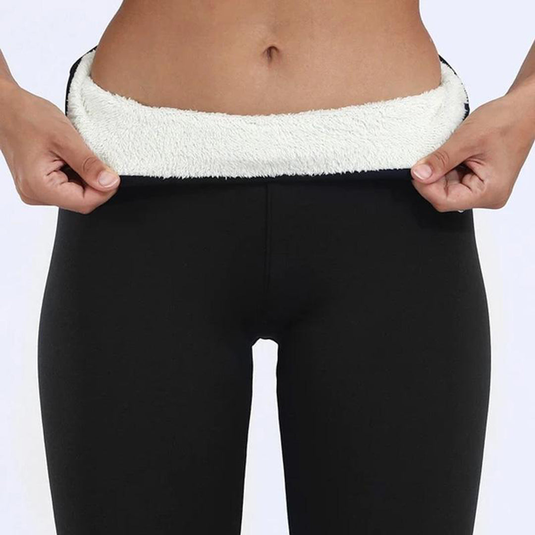 Women's Fleece Lined Leggings, Thermal Soft and Breathable Winter Leggings in Black, Gray, Navy - Comfortable Fit for Layering-1