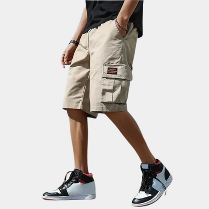Variant image for Men's Cargo Shorts with Spacious Pockets, Comfortable Fit, Available in Gray, Khaki, and Black, Sizes M to 4XL-11