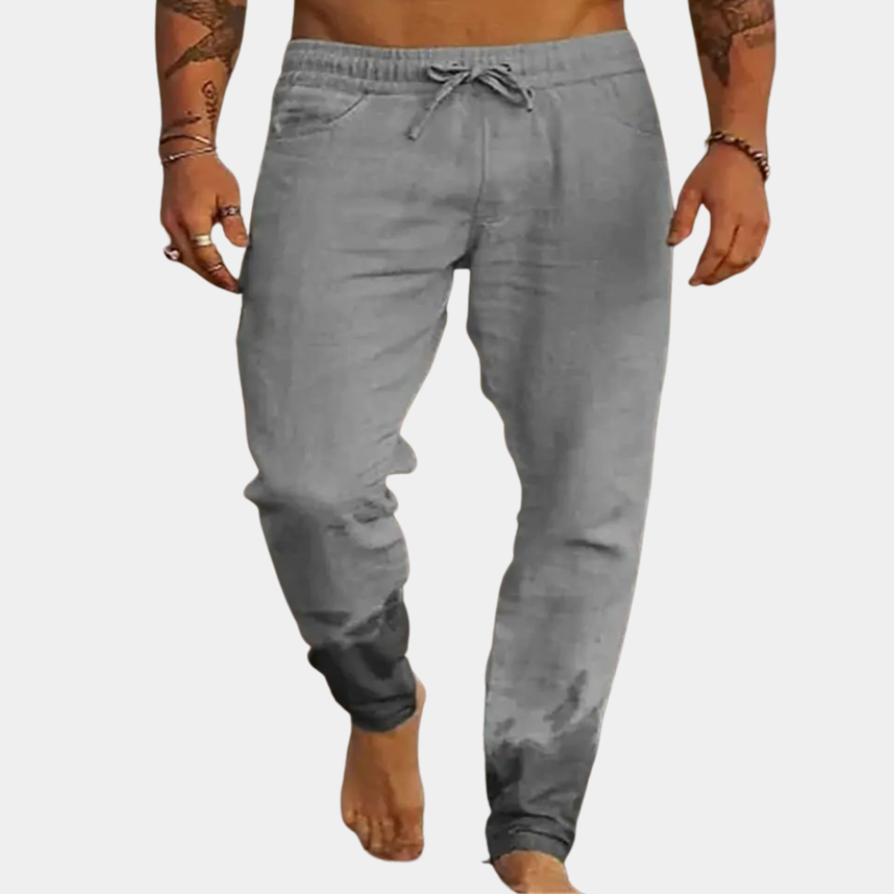 Breathable men's casual trousers – relaxed fit, linen, for summer 1
