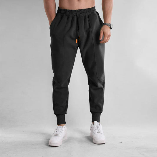 Breathable men's jogger pants – elastic waistband, cotton, for sports and leisure 0