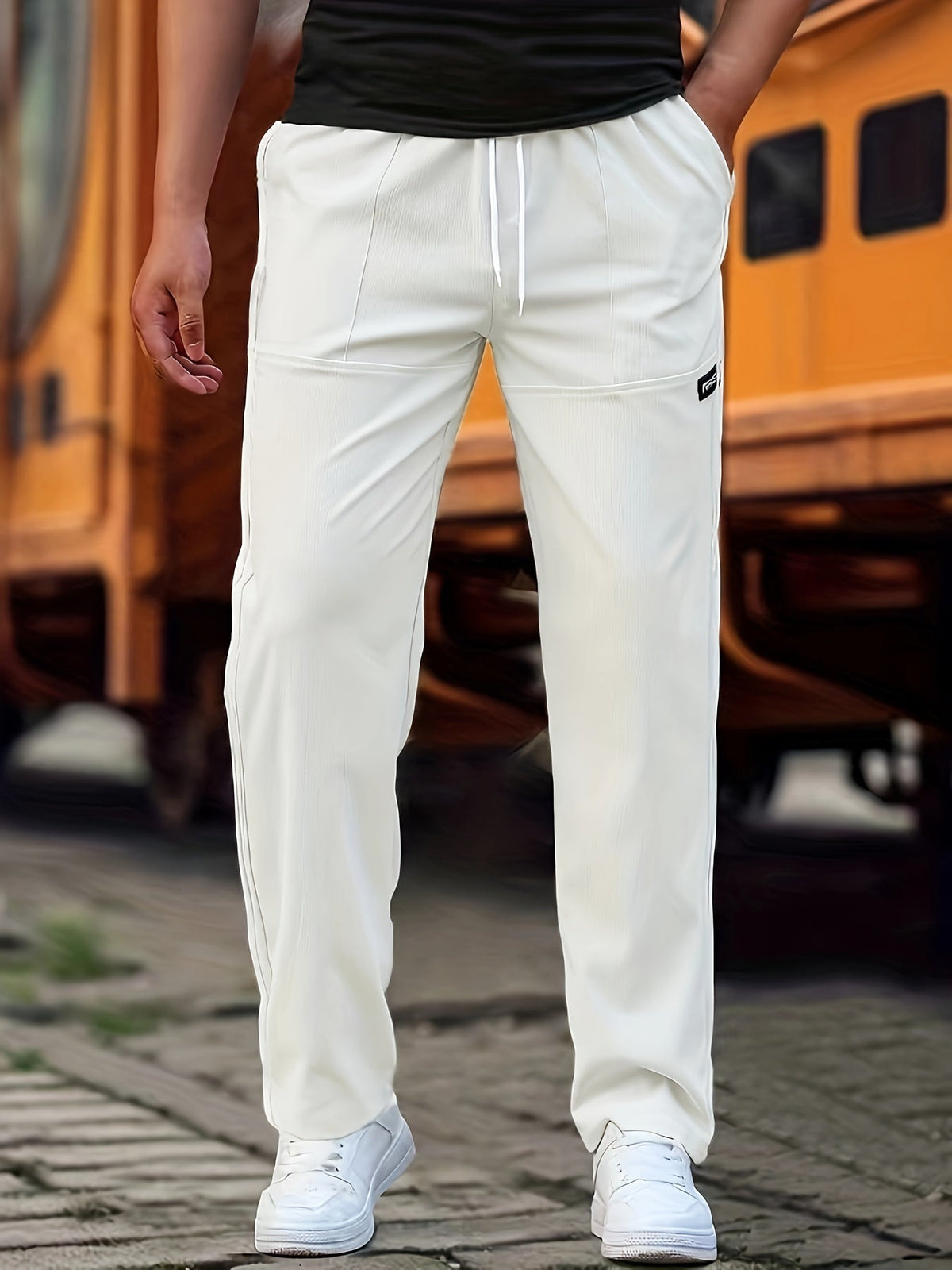 Breathable men's joggers – classic fit, cotton blend, for everyday wear 5