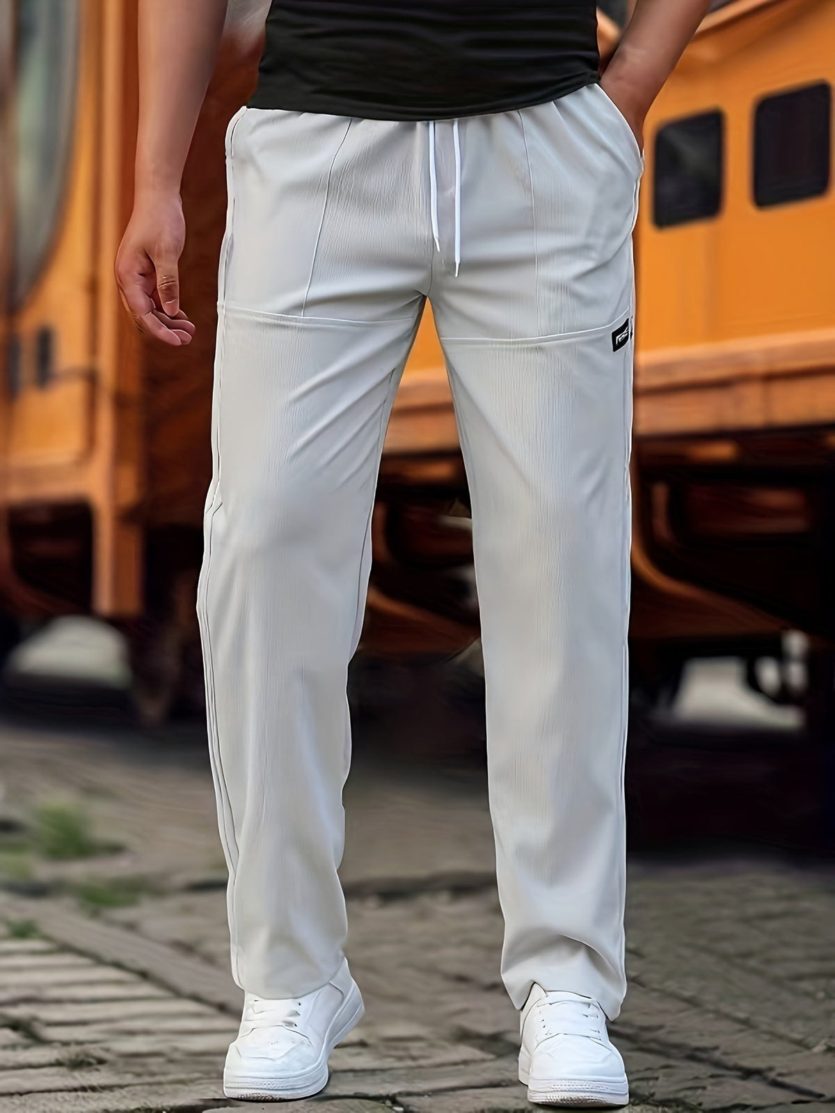 Breathable men's joggers – classic fit, cotton blend, for everyday wear 7