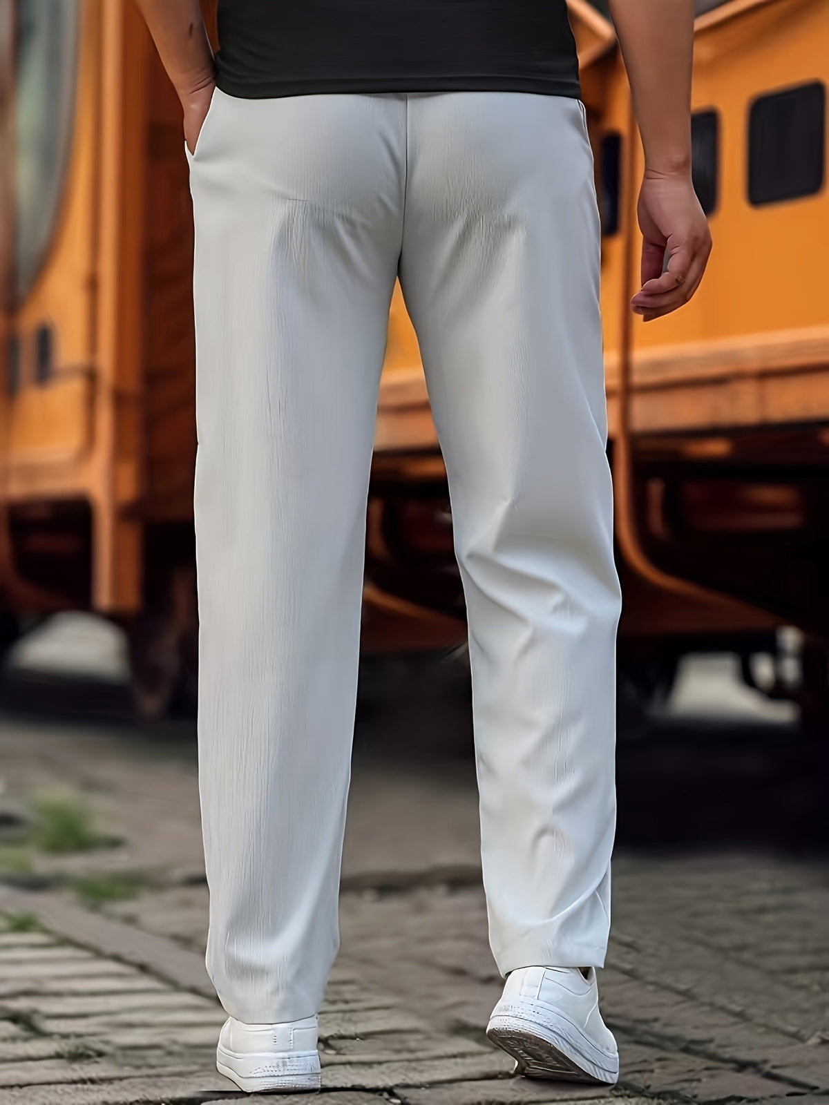 Breathable men's joggers – classic fit, cotton blend, for everyday wear 8