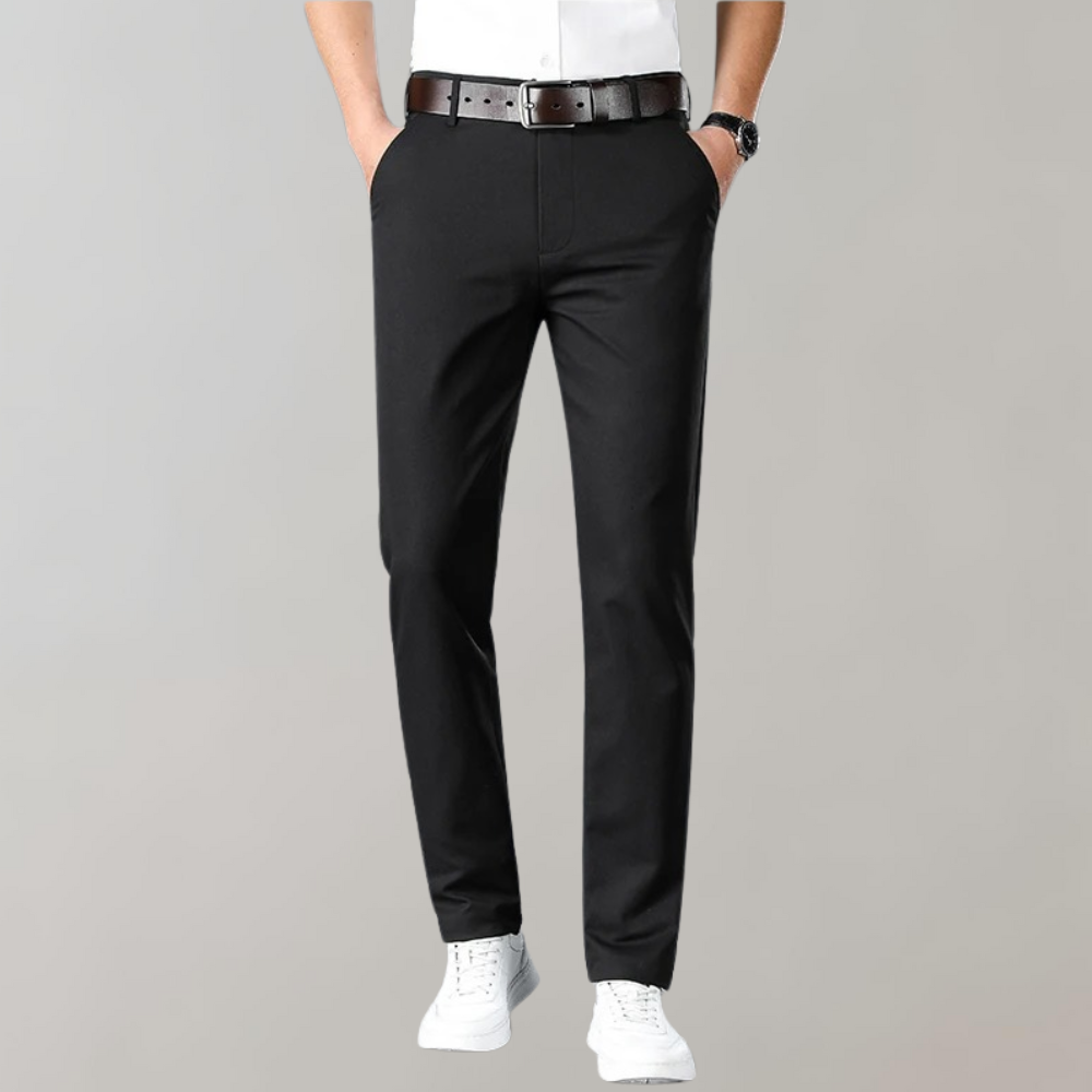 Breathable men's khaki pants – flexible fit, lightweight cotton, for casual summer wear 0