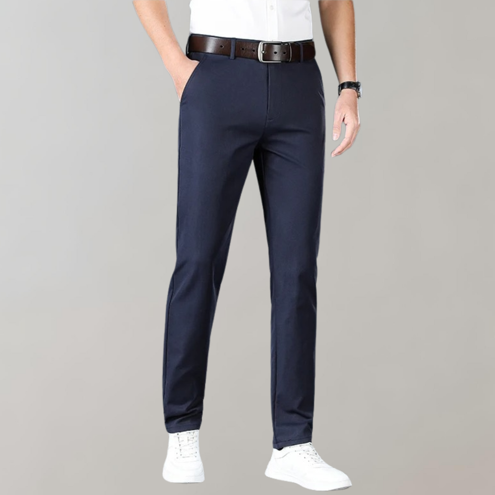Breathable men's khaki pants – flexible fit, lightweight cotton, for casual summer wear 5