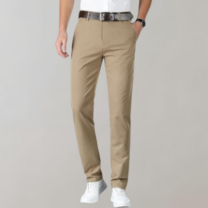 Breathable men's khaki pants – flexible fit, lightweight cotton, for casual summer wear 8