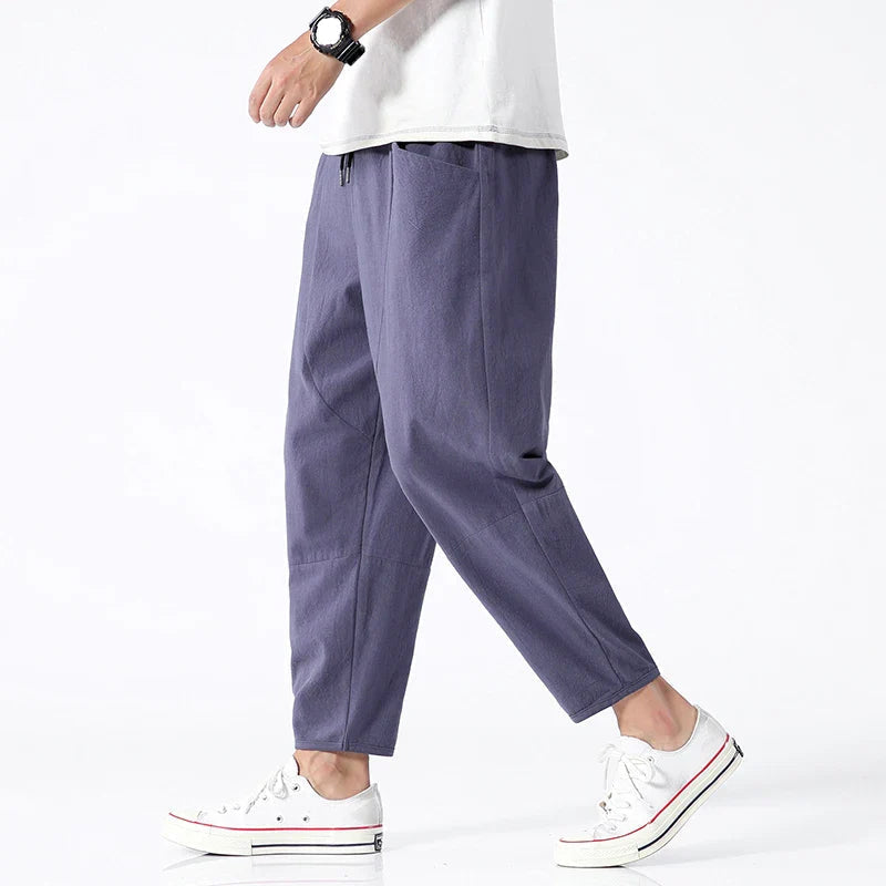Breathable men's linen pants – classic fit, lightweight, for casual and office wear 3