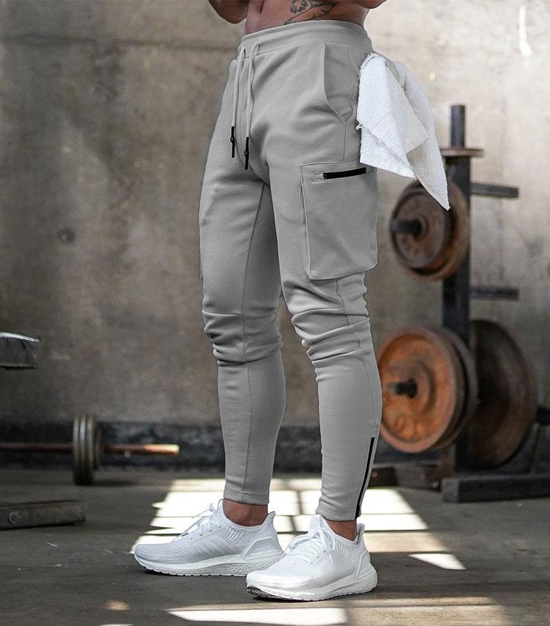 Breathable men's track pants – flexible slim fit, soft fabric, for active lifestyle 0