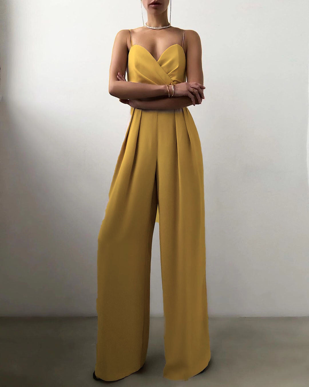 Breathable women's jumpsuit – high waist, straight leg, for summer events 10