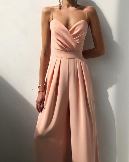 Breathable women's jumpsuit – high waist, straight leg, for summer events 13