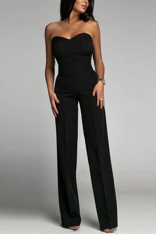 Breathable women’s jumpsuit – off-shoulder corset design, cotton blend, for special occasions 0
