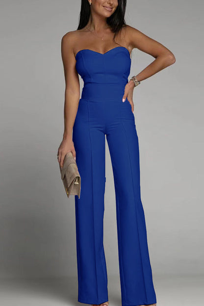 Breathable women’s jumpsuit – off-shoulder corset design, cotton blend, for special occasions 7