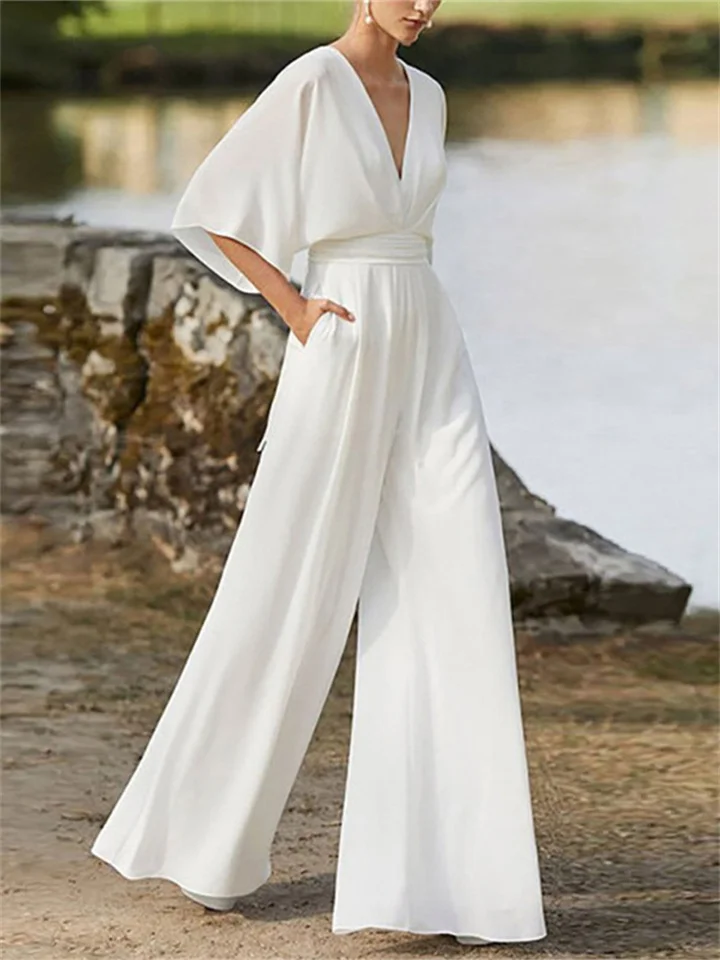 Breathable women’s jumpsuit – timeless design, premium fabric, for special occasions 0