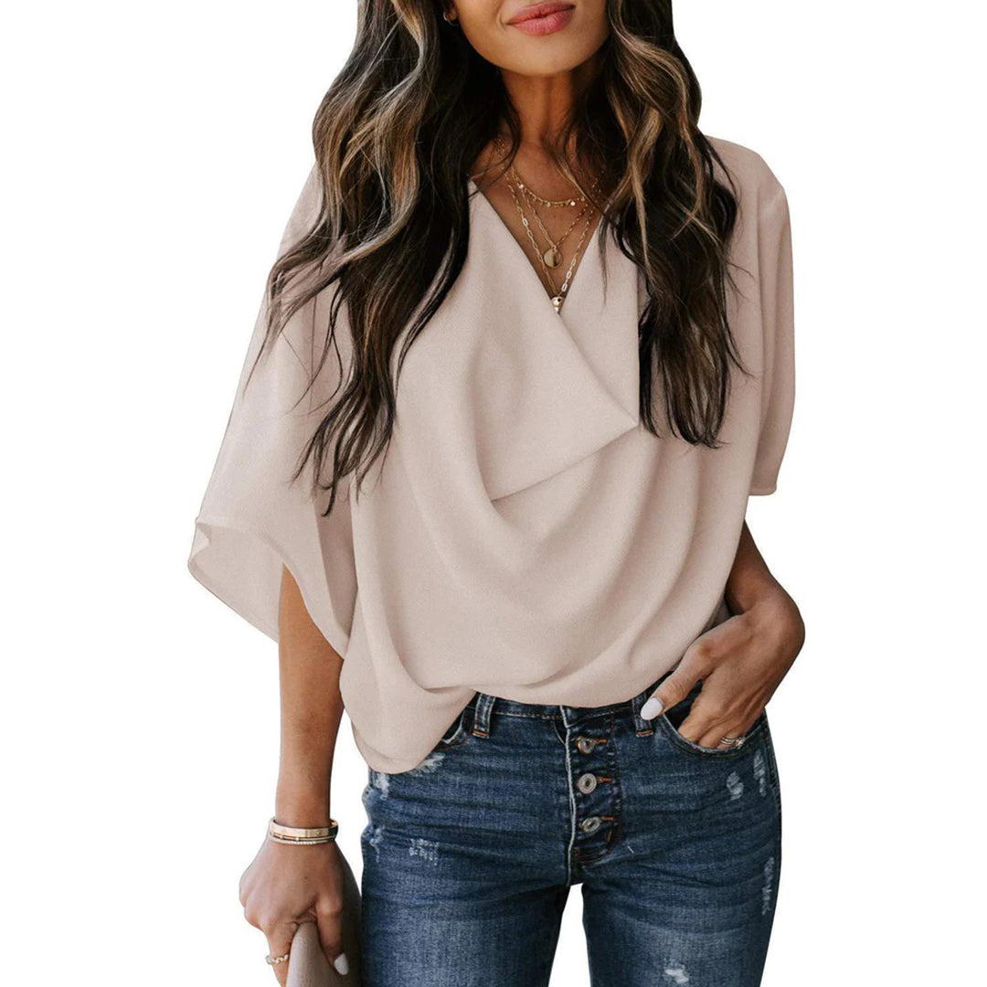 Breathable women's shirt – elegant design, soft polyester, for casual outings 2