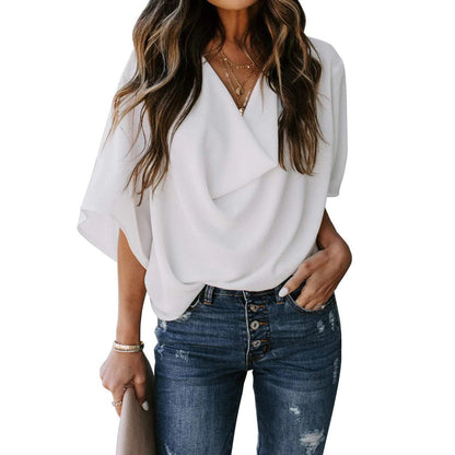 Breathable women's shirt – elegant design, soft polyester, for casual outings 6