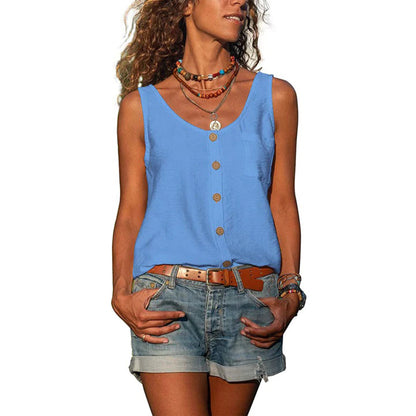 Breathable women's tank top – sleeveless casual style, polyester, for going out 1
