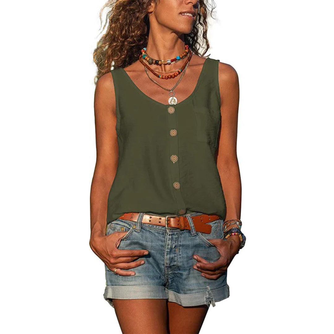 Breathable women's tank top – sleeveless casual style, polyester, for going out 2