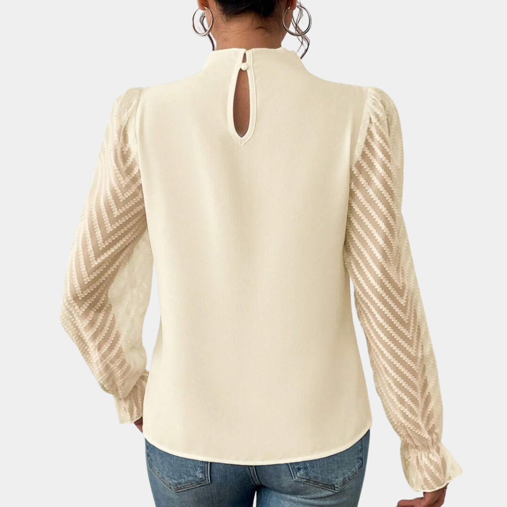 Breathable women's top – long sleeve coastal design, lightweight fabric, for summer outings 1