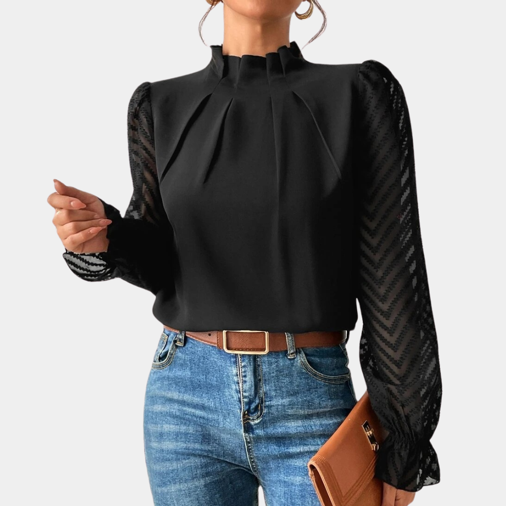 Breathable women's top – long sleeve coastal design, lightweight fabric, for summer outings 4