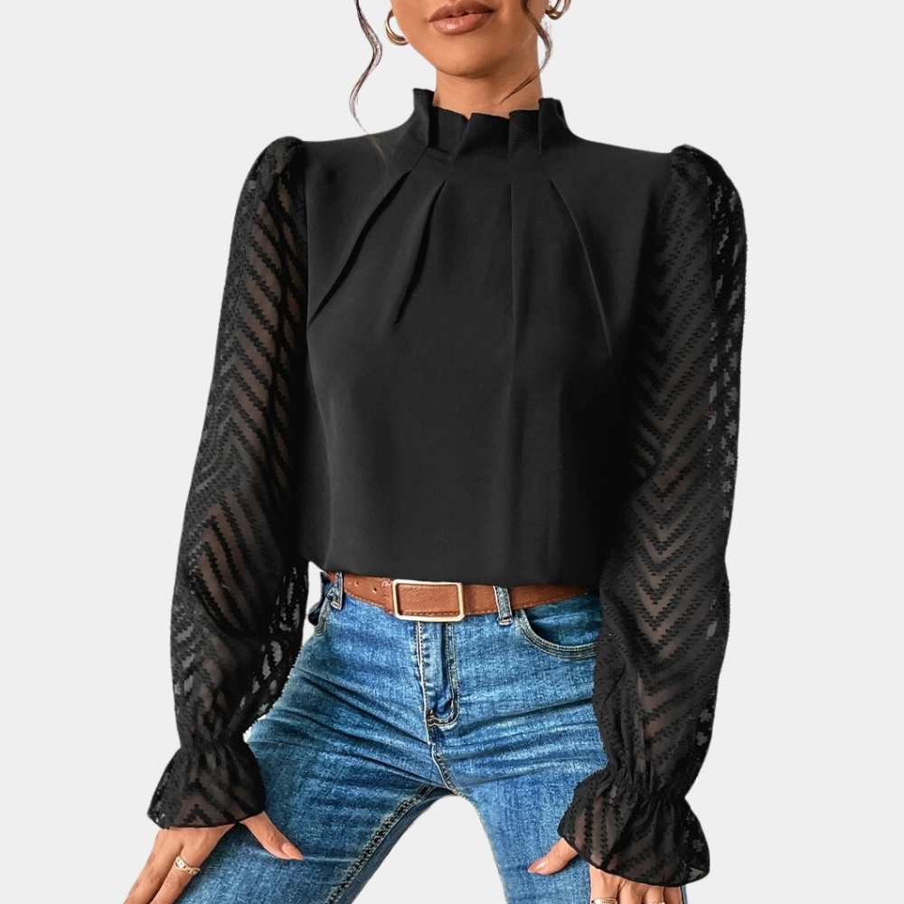 Breathable women's top – long sleeve coastal design, lightweight fabric, for summer outings 5