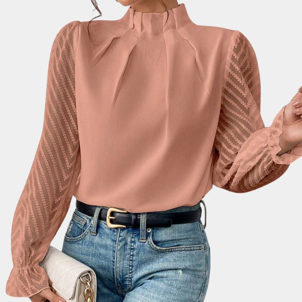 Breathable women's top – long sleeve coastal design, lightweight fabric, for summer outings 6