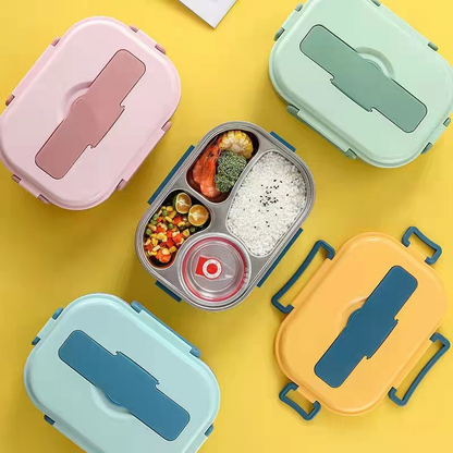 Lunch Thermal Box Stainless Steel Divided Bento Leakproof