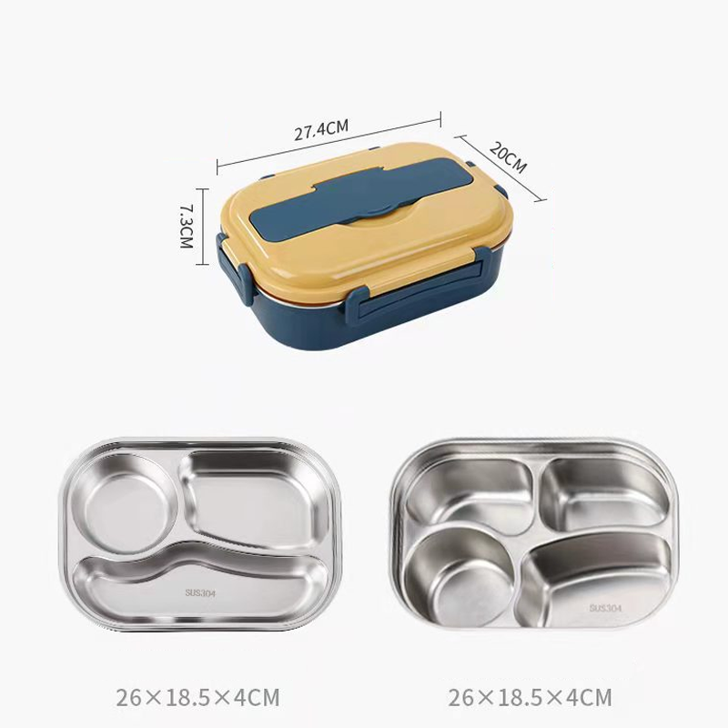 Lunch Thermal Box Stainless Steel Divided Bento Leakproof
