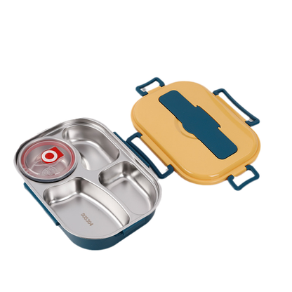 Lunch Thermal Box Stainless Steel Divided Bento Leakproof